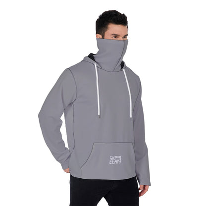 Sixty Eight 93 Grey Men's Heavy Fleece Hoodie With Mask