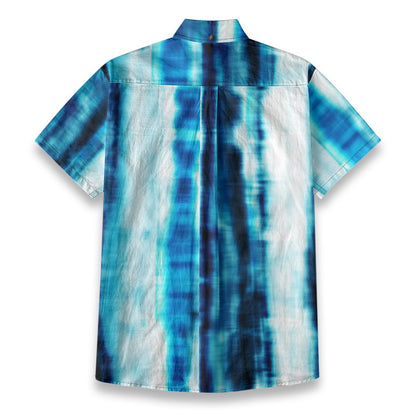 Sixty Eight 93 Logo Aqua Blue & White Blue Lake Cotton Button Up Shirt