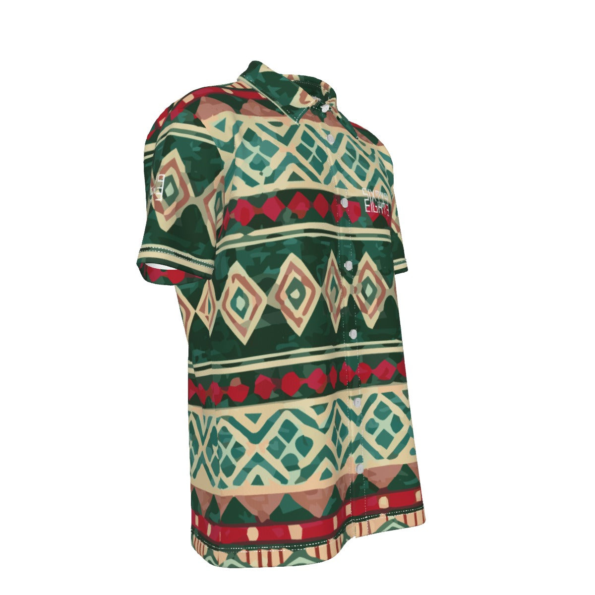 Sixty Eight 93 Logo White Tribal Button Up Shirt