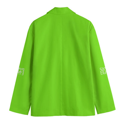 Sixty Eight 93 Lime Green Men's Casual Flat Lapel Collar Blazer