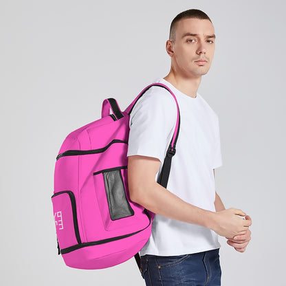 Sixty Eight 93 Logo White Fuchsia Multifunctional Oxford Backpack