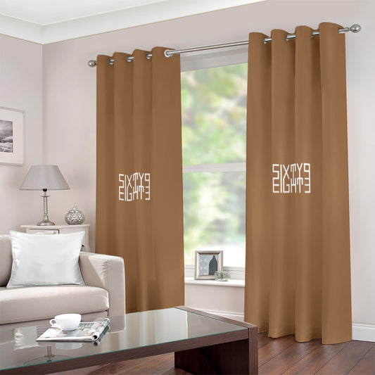 Sixty Eight 93 Chocolate Brown Large Size Grommet Curtains