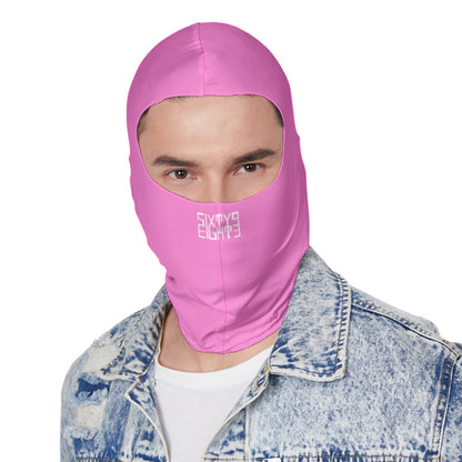 Sixty Eight 93 Logo White Pink Balaclava Face Mask