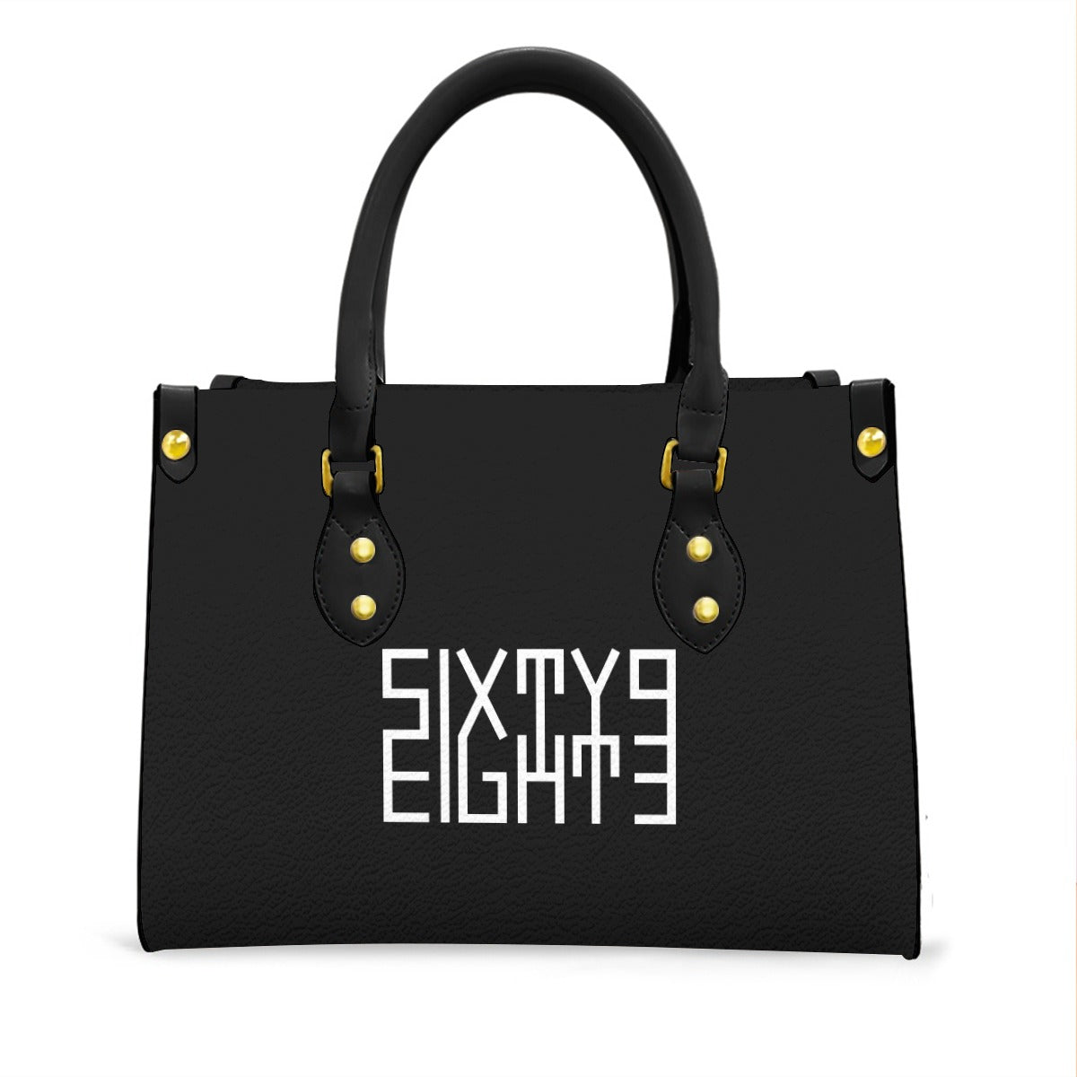 Sixty Eight 93 Logo White Black Women's Tote Bag With Black Handle