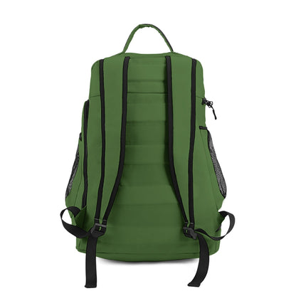 Sixty Eight 93 Logo White Forest Green Multifunctional Oxford Backpack