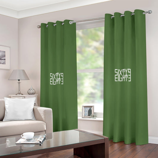 Sixty Eight 93 Forest Green Large Size Grommet Curtains