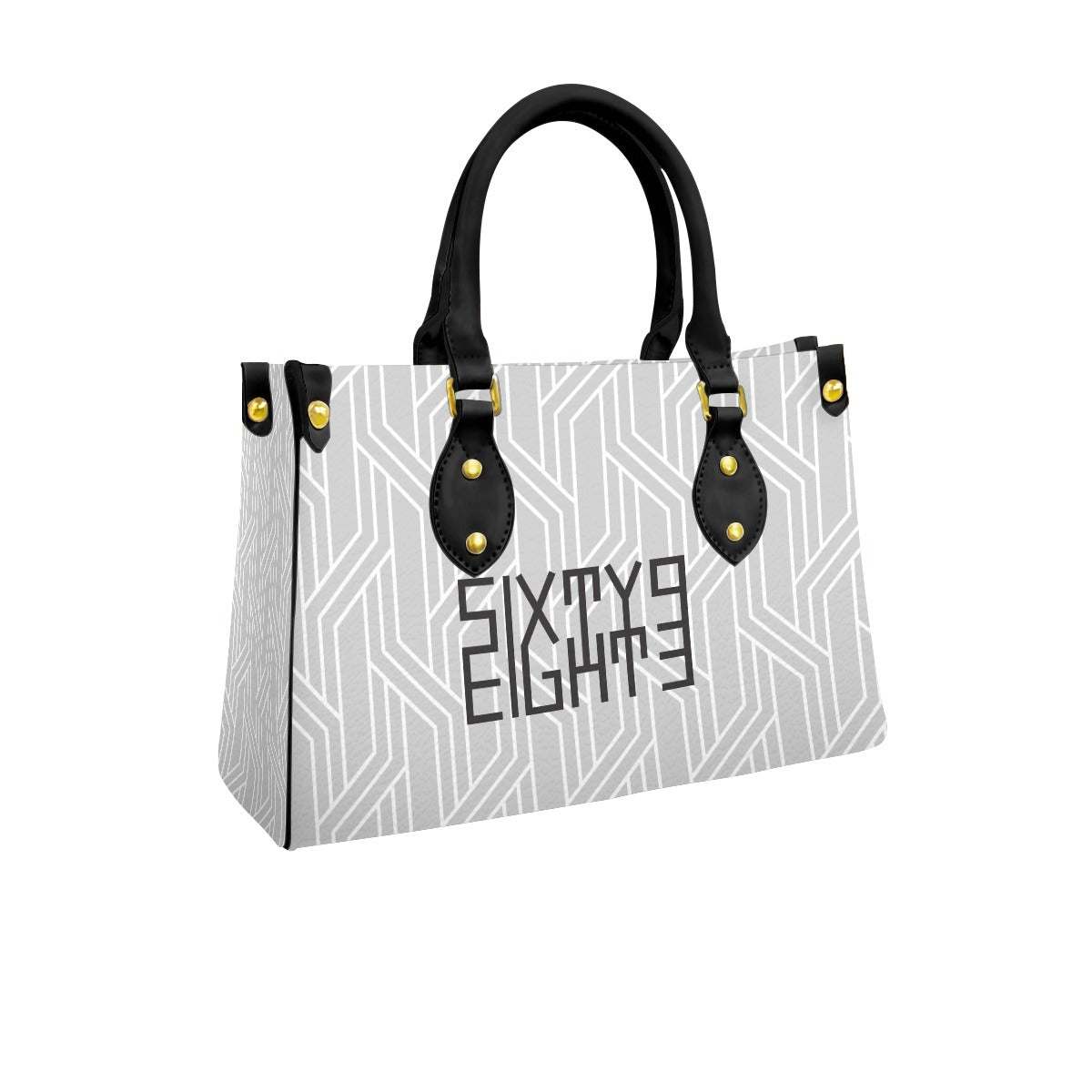 Sixty Eight 93 Logo Black Women's Tote Bag With Black Handle #11