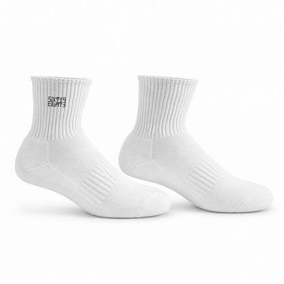 Sixty Eight 93 Logo Black White Embroidery Cotton Sports Quarter Socks