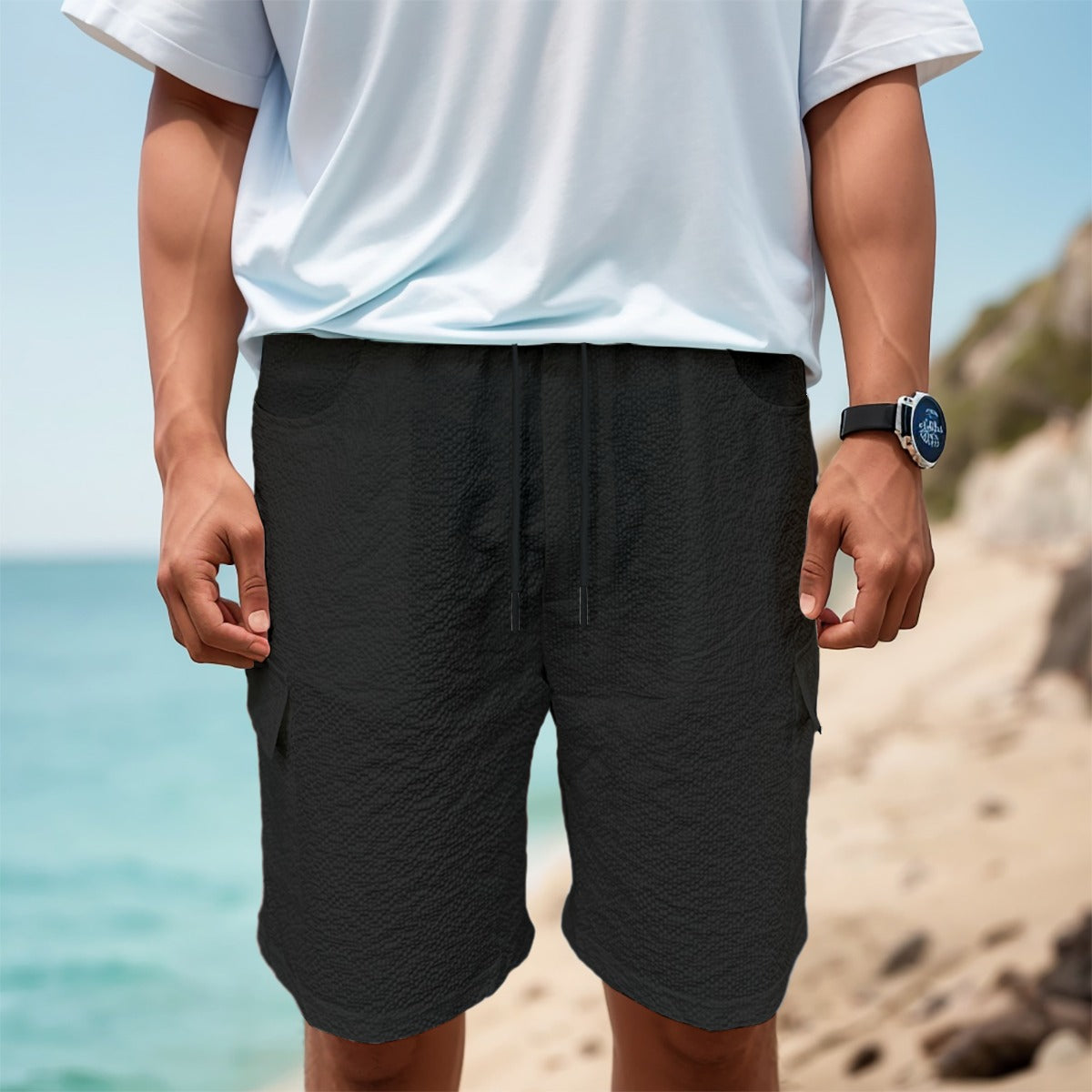 Sixty Eight 93 Logo White Men's Cargo Shorts