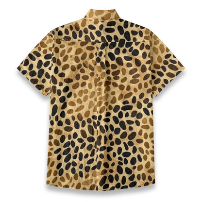 Sixty Eight 93 Logo White Spotted Gold Cotton Button Up Shirt