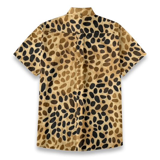 Sixty Eight 93 Logo White Spotted Gold Cotton Button Up Shirt