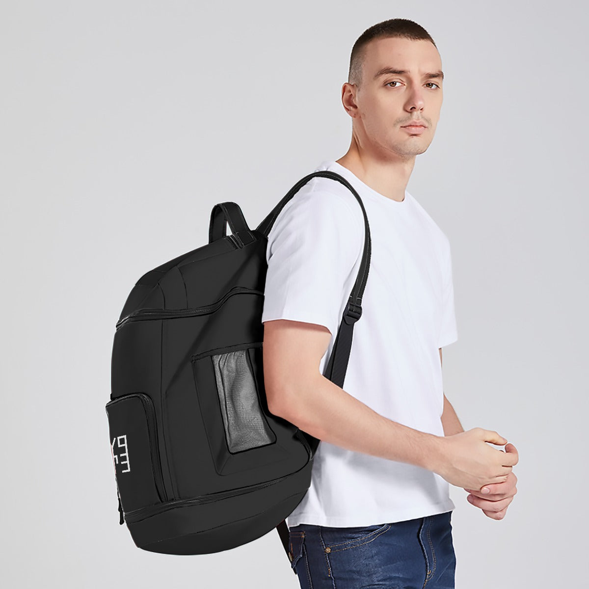 Sixty Eight 93 Logo White Black Multifunctional Oxford Backpack