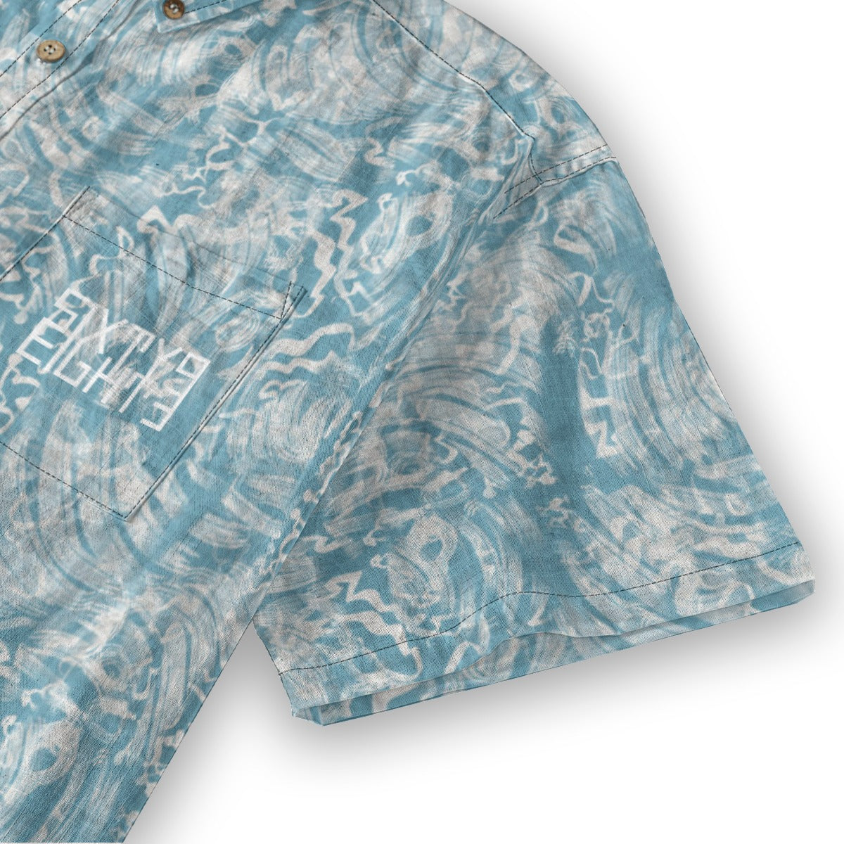 Sixty Eight 93 Logo White Dark Electric Blue & White Cotton Button Up Shirt