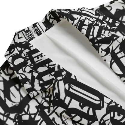 Sixty Eight 93 Black Abstract Men's Casual Flat Lapel Collar Blazer