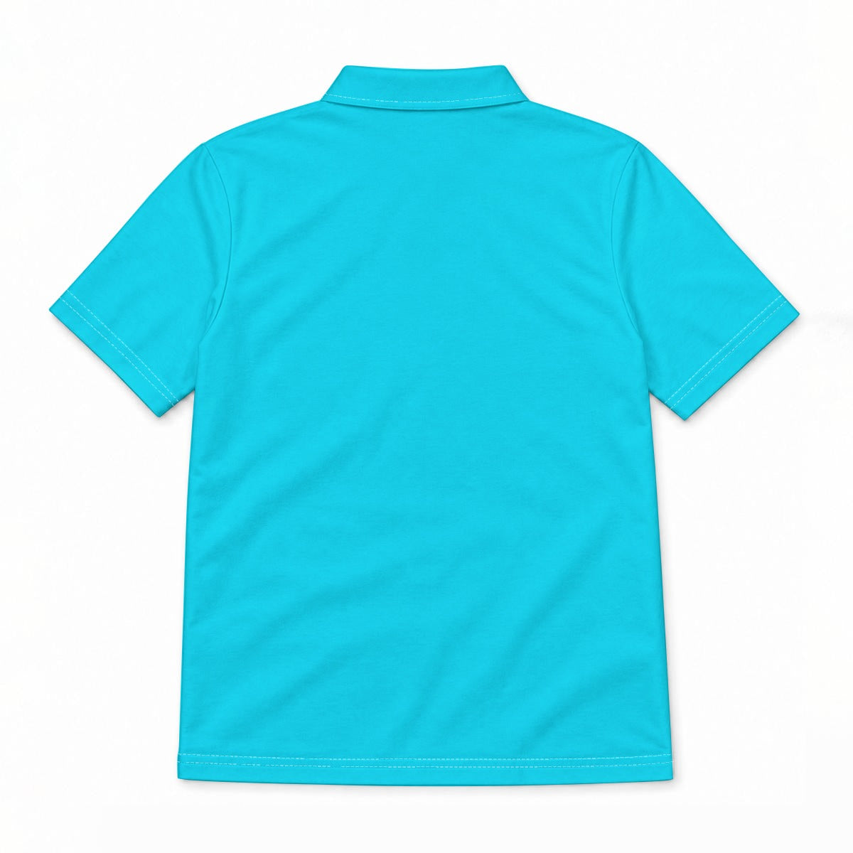 Sixty Eight 93 Logo White Men's Aqua Blue Cotton Polo Shirt