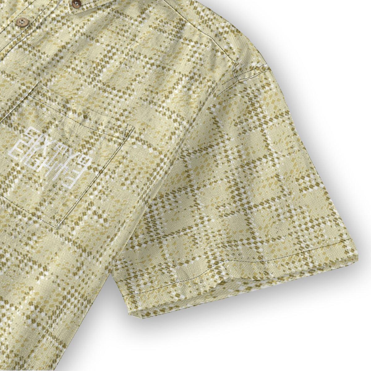 Sixty Eight 93 Logo White Misty Moss Vanilla Cotton Button Up Shirt