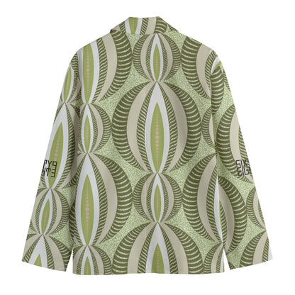 Sixty Eight 93 Floral Green Men's Casual Flat Lapel Collar Blazer