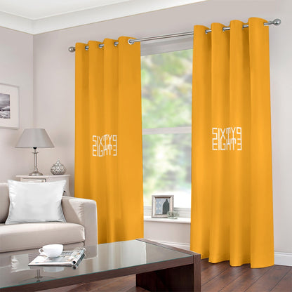 Sixty Eight 93 Orange Large Size Grommet Curtains