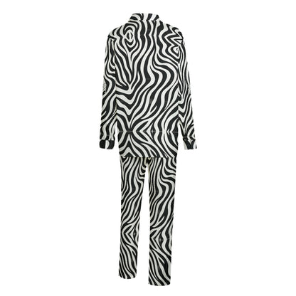 Sixty Eight 93 Logo White & Black Unisex Imitation Silk Pajama Set #4