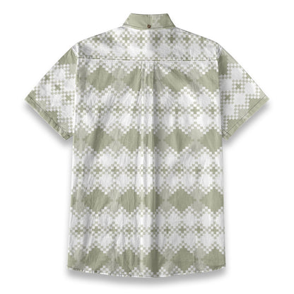 Sixty Eight 93 Logo Black Pale Silver Diamond Cotton Button Up Shirt