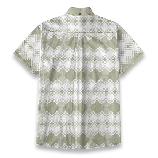Sixty Eight 93 Logo Black Pale Silver Diamond Cotton Button Up Shirt