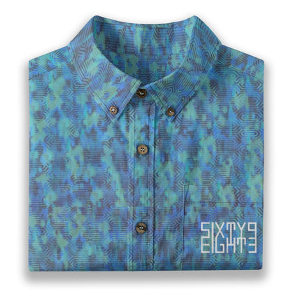 Sixty Eight 93 Logo White Moonstone Cotton Button Up Shirt