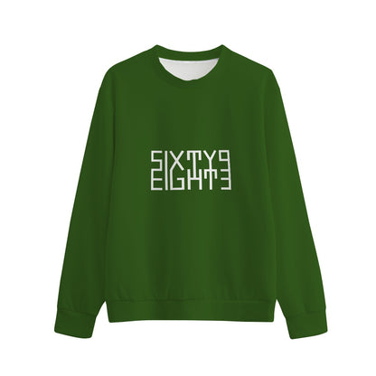 Sixty Eight 93 Logo White Forest Green Unisex O-Neck Sweatshirt