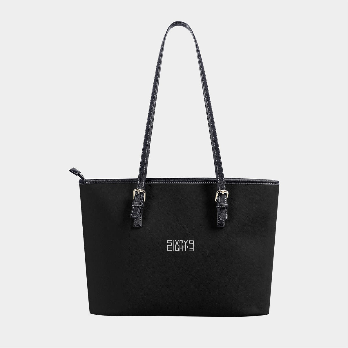 Sixty Eight 93 Logo White Black Women's Tote Bag | PU