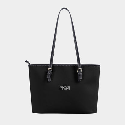 Sixty Eight 93 Logo White Black Women's Tote Bag | PU