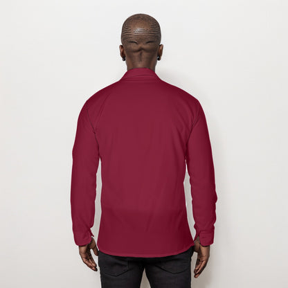 Sixty Eight 93 Logo White Burgundy Men's Long Sleeve Shirt