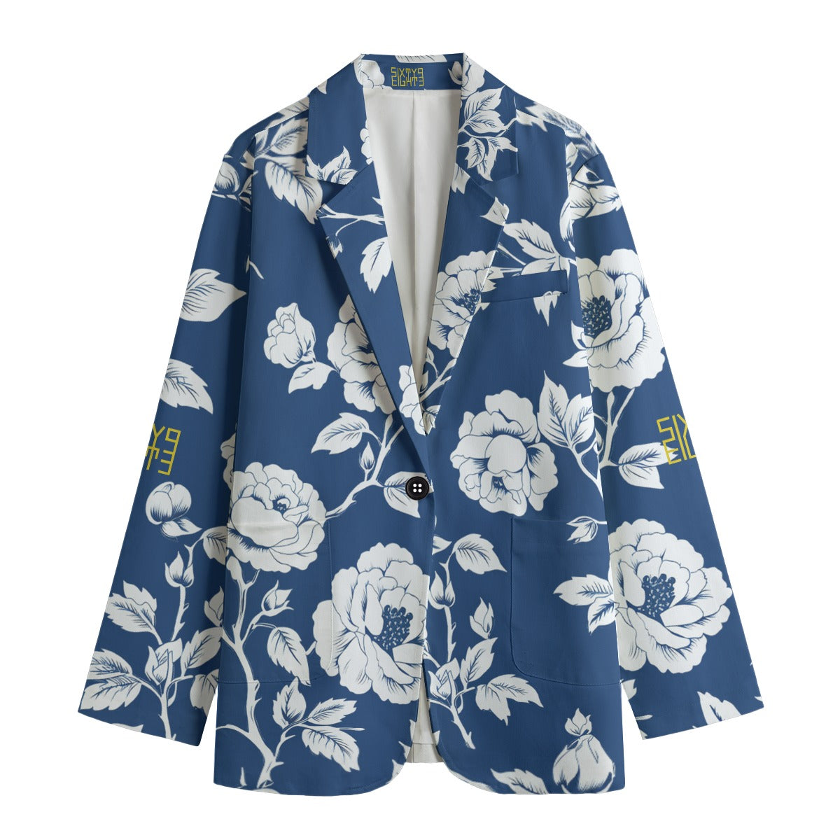 Sixty Eight 93 Floral Blue & White Women's Leisure Blazer