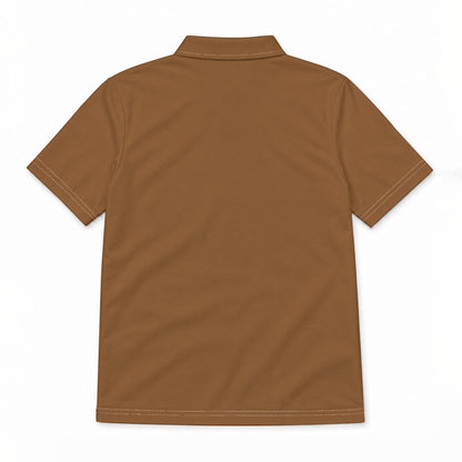 Sixty Eight 93 Logo White Chocolate Brown Men's Cotton Polo Shirt