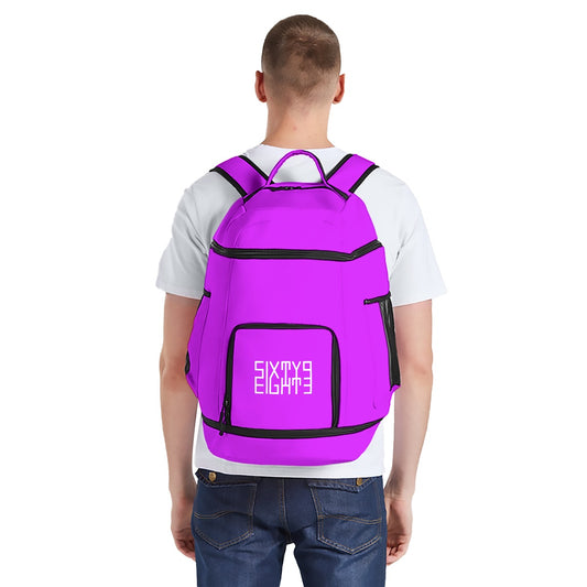 Sixty Eight 93 Logo White Grape Multifunctional Oxford Backpack