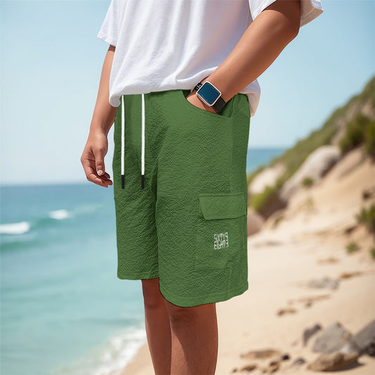 Sixty Eight 93 Logo White Forest Green Men's Cargo Shorts