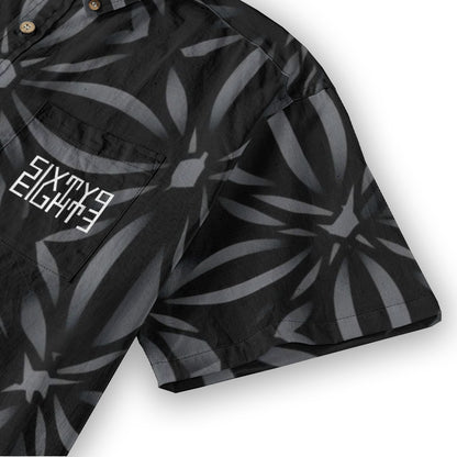 Sixty Eight 93 Logo White Sonic Silver & Black Cotton Button Up Shirt