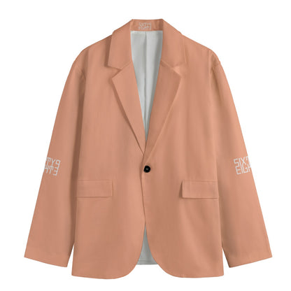 Sixty Eight 93 Peach Men's Casual Flat Lapel Collar Blazer