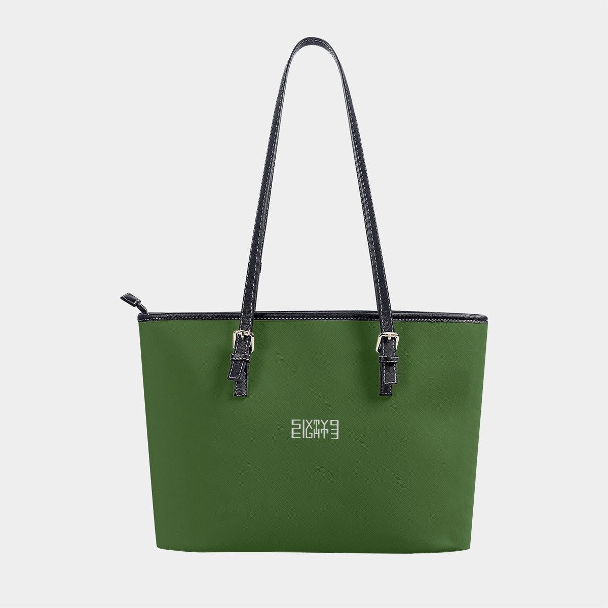 Sixty Eight 93 Logo White Forest Green Women's Tote Bag | PU