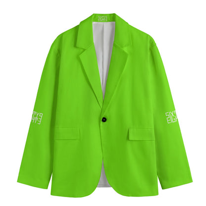 Sixty Eight 93 Lime Green Men's Casual Flat Lapel Collar Blazer