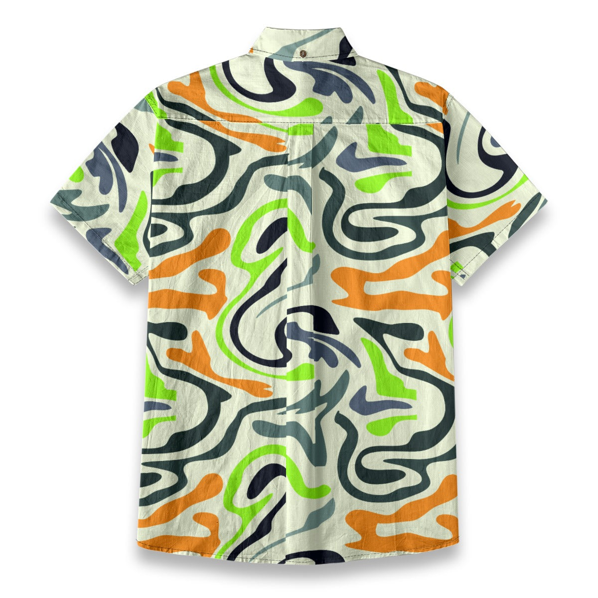 Sixty Eight 93 Logo White & Black French Orange Gunmetal Cotton Button Up Shirt