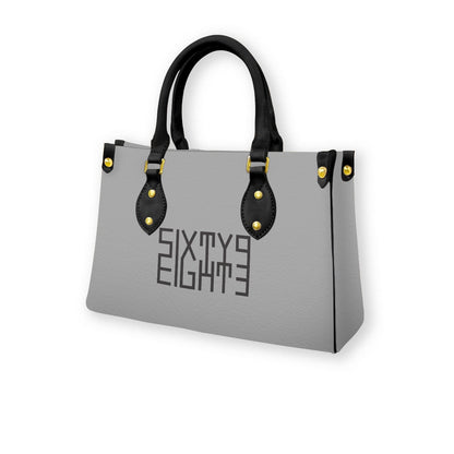 Sixty Eight 93 Logo Black Grey Women's Tote Bag With Black Handle