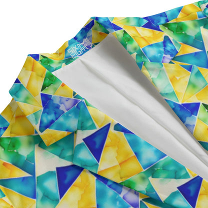 Sixty Eight 93 Gold & Blue Geo Women's Leisure Blazer