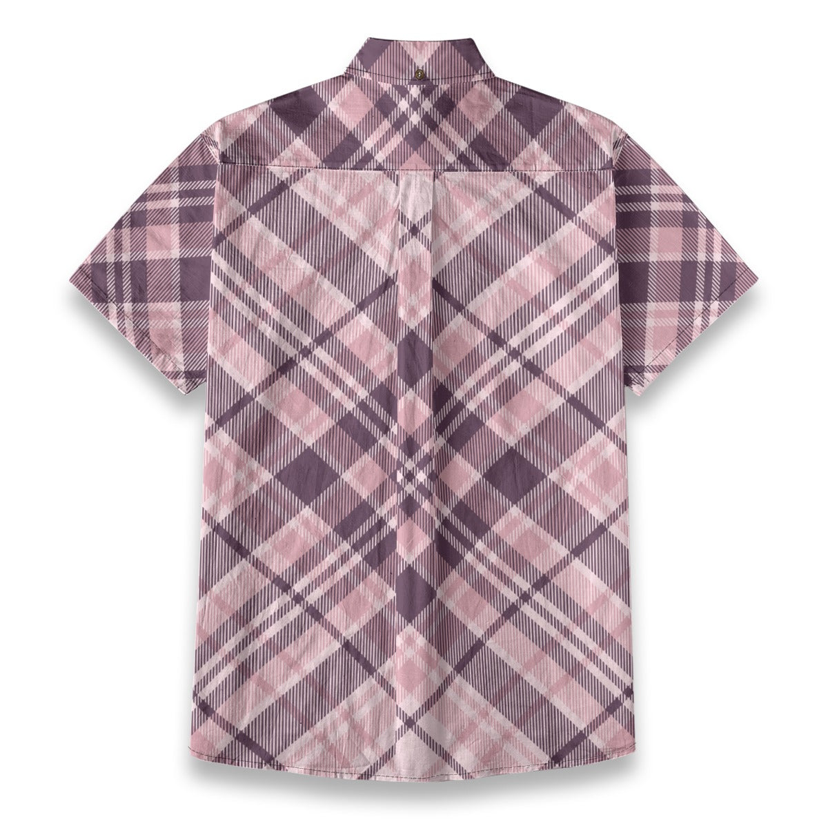 Sixty Eight 93 Logo White & Black Lavender Plaid Cotton Button Up Shirt