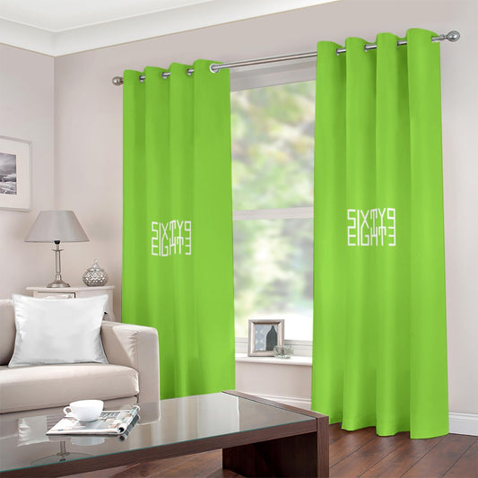 Sixty Eight 93 Green Apple Large Size Grommet Curtains