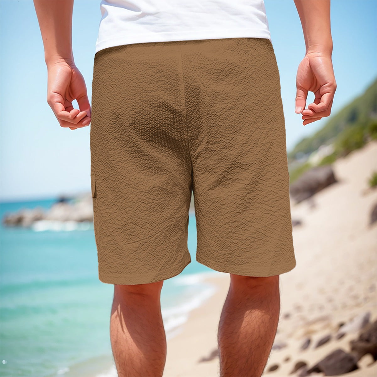 Sixty Eight 93 Logo White Chocolate Brown Men's Cargo Shorts