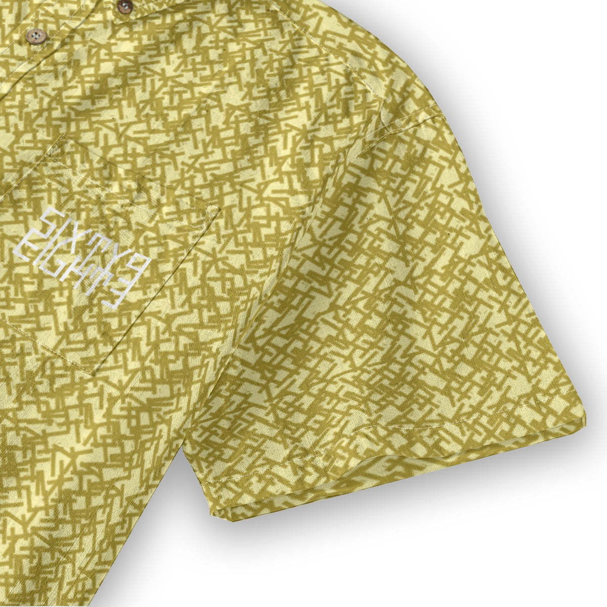 Sixty Eight 93 Logo White Brass Goldenrod Cotton Button Up Shirt