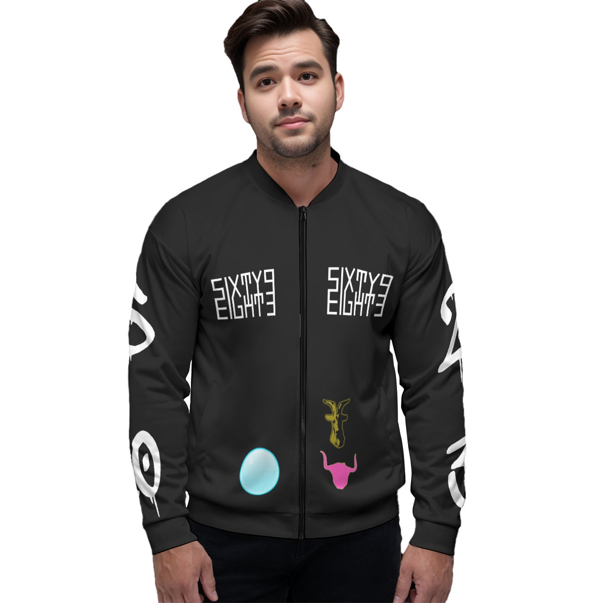 Sixty Eight 93 Cancers Only 2.0 Unisex Bomber Jacket (Black)