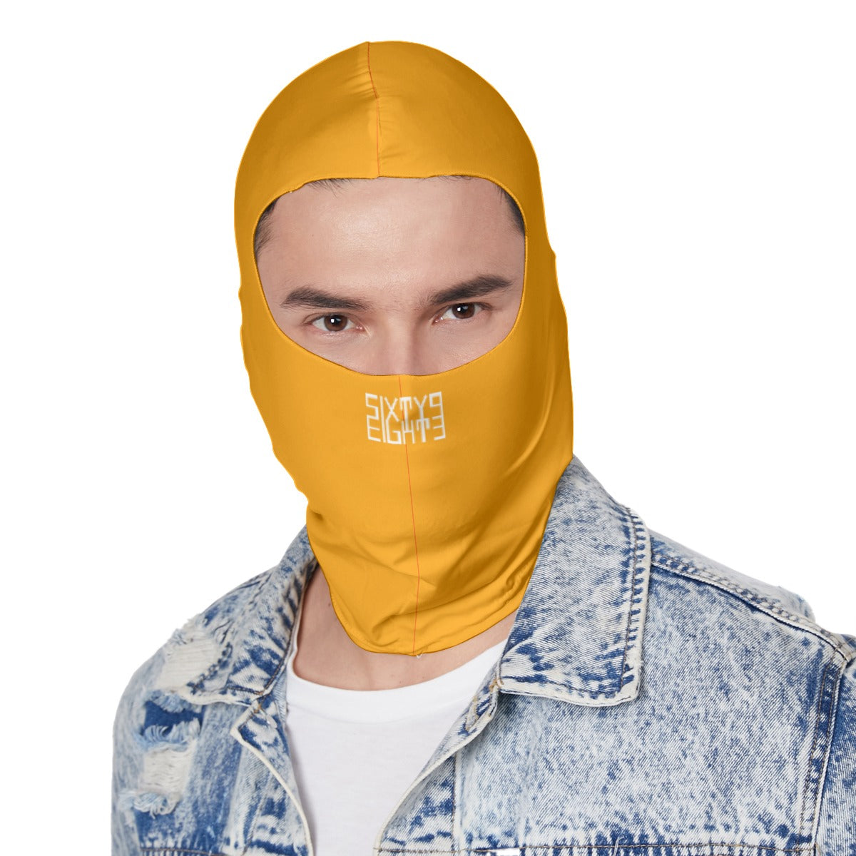 Sixty Eight 93 Logo White Orange Balaclava Face Mask