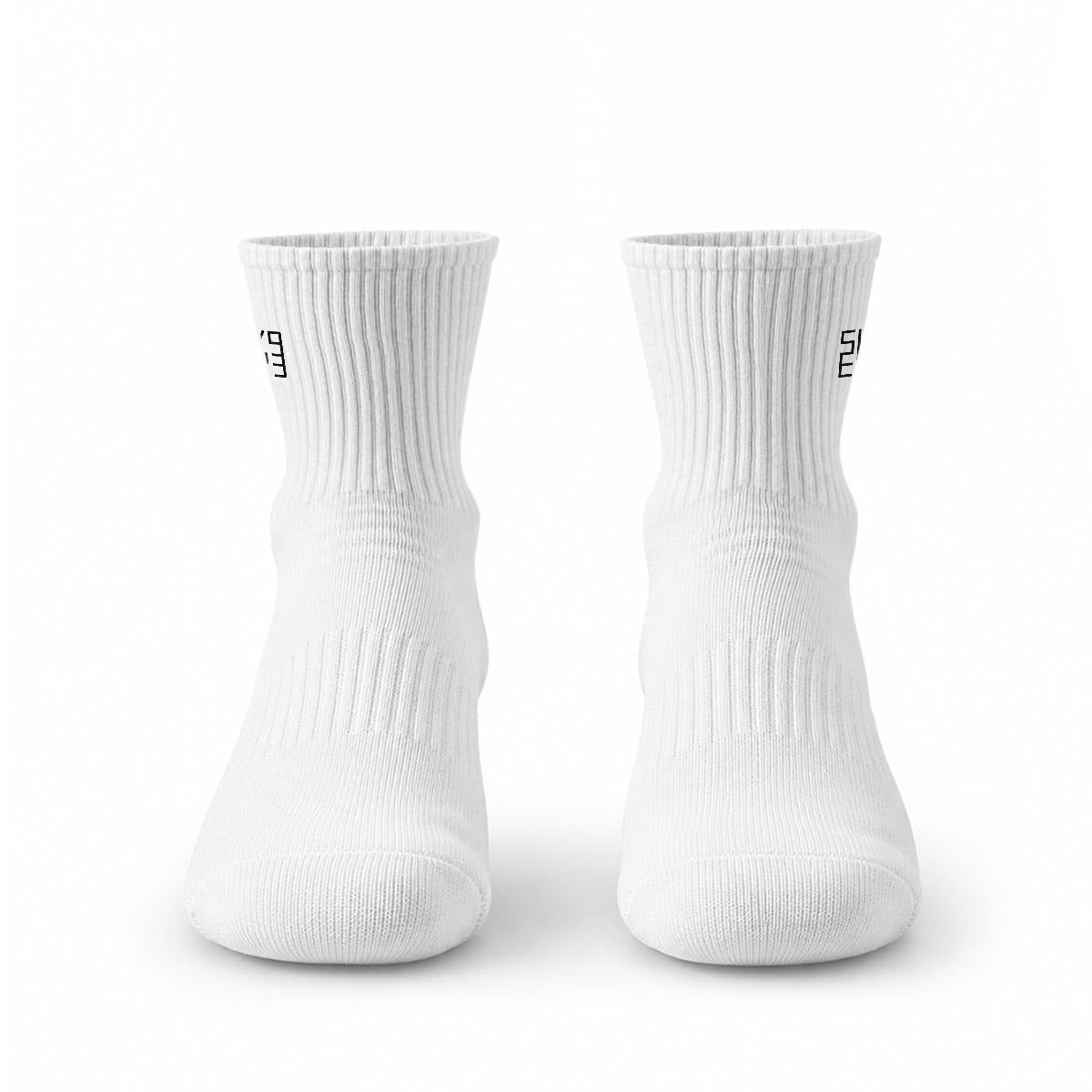 Sixty Eight 93 Logo Black White Embroidery Cotton Sports Quarter Socks