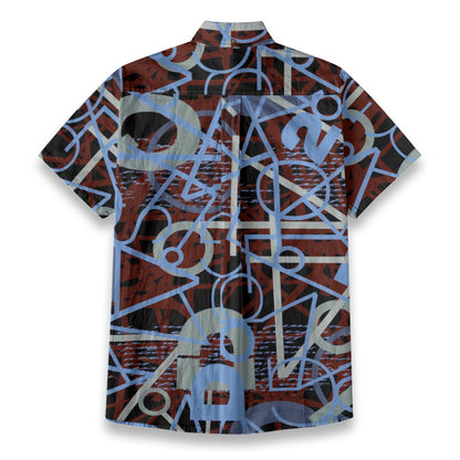 Sixty Eight 93 Logo White Cobalt Garnet Cotton Button Up Shirt