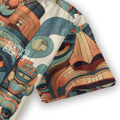Sixty Eight 93 Logo White Totem II Cotton Button Up Shirt